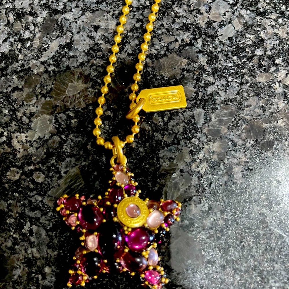 Coach purple starfish necklace nwot